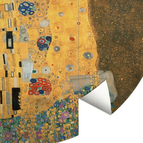 K&L Wall Art Runde Vliestapete Klimt Der Kuss Gemälde Gold und Mehrfarbig Matt B/H: 188 x 188 cm - Bild 3