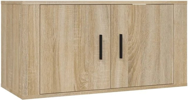 vidaXL TV-Wandschrank Sonoma-Eiche in Braun, B/T/H: 80 x 34,5 x 40 cm - Bild 1