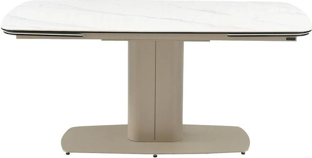 Esstisch Carioula von Pascal MORABITO in Taupe und Weiß mit Keramikplatte in Marmor-Optik, ausziehbar, B/T/H: 250 x 170 x 40 cm - Bild 1