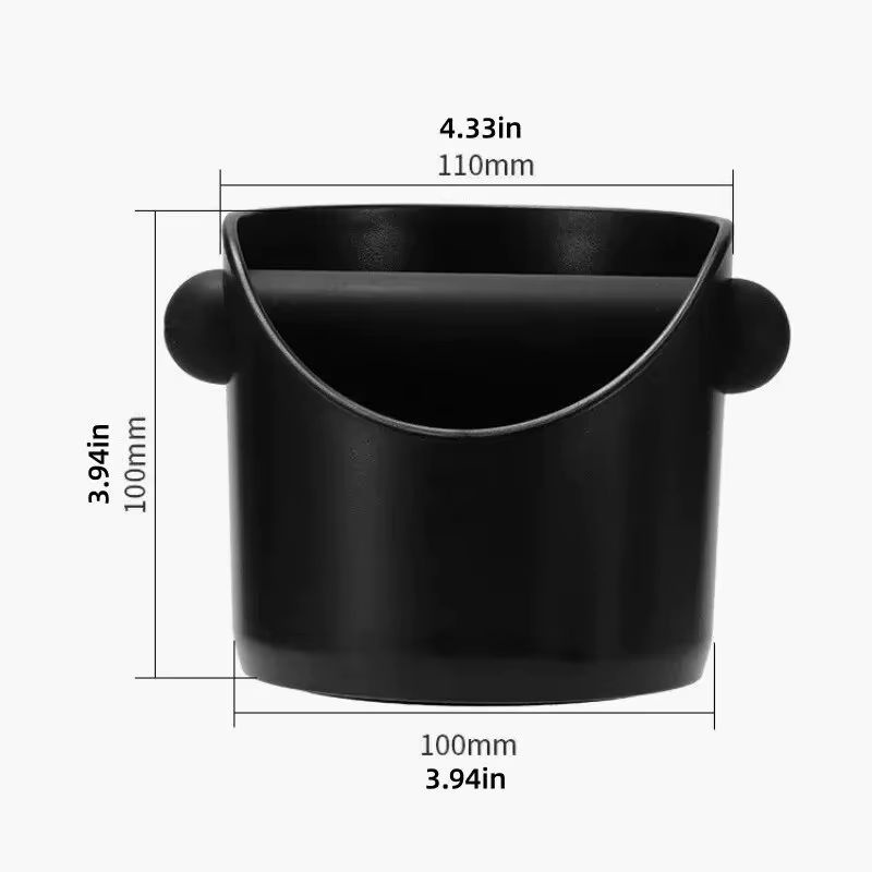 Espresso Knock Box mit abnehmbarem Inneneimer, rutschfest und stoßdämpfend, rund, in Schwarz oder Grün - Bild 5