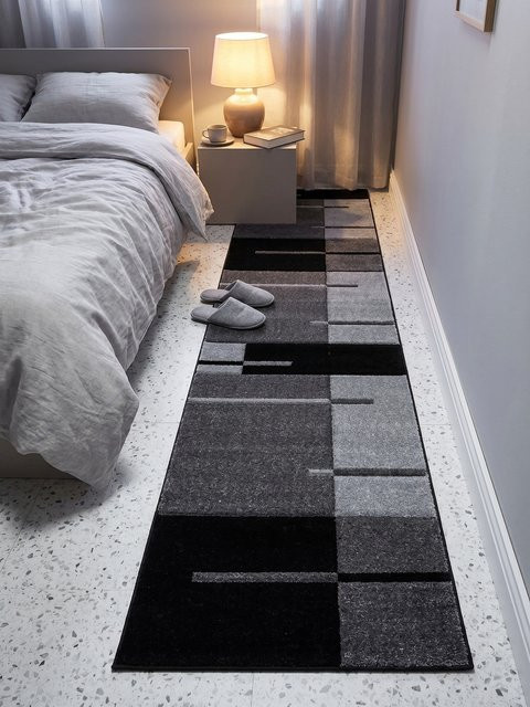 Kurzflorteppich LATEMAR von Kadima Design, kariert, Grau, B: 80 cm, L: 300 cm - Bild 1