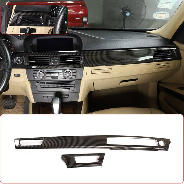 Dashboard Lüftungsdüsen Abdeckung in Carbon Optik für BMW 3er E90 (2005-2012) von owntycar, Schwarz - Bild 1