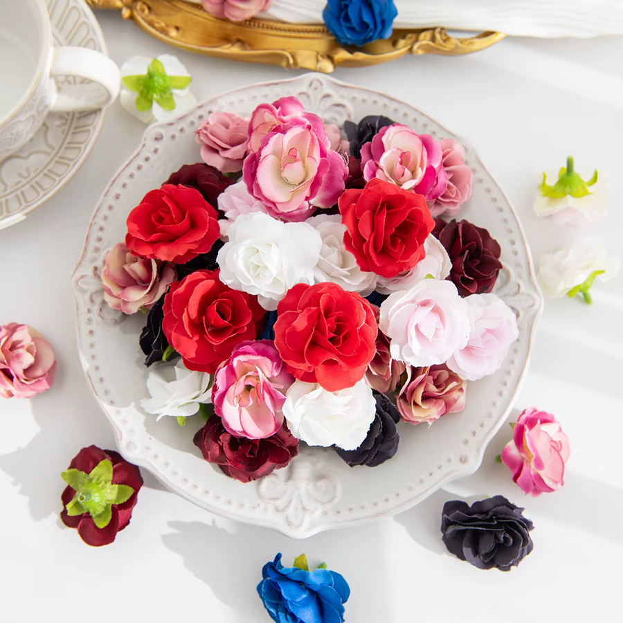 Künstliche Seidenrosen Tee Knospen in Multicolour für Hochzeiten, Garten und DIY-Dekoration - Bild 2