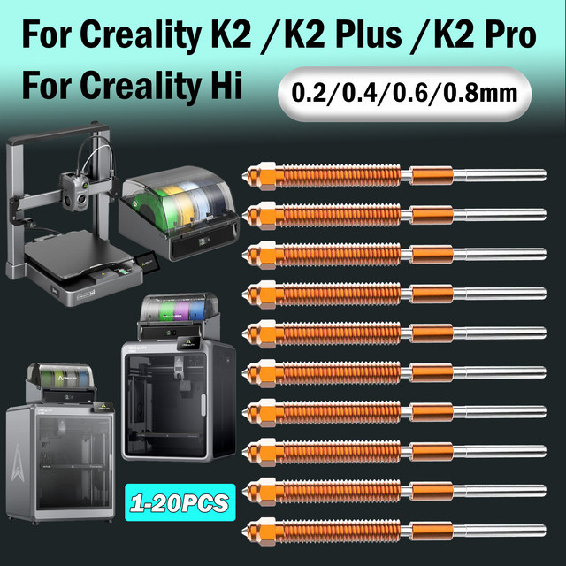 Creality Einhorn Schnellwechsel-Düse aus gehärtetem Vollmetall-Stahl für K2, K2 Plus und K2 Pro Hi Hotend-Baugruppen - Bild 1