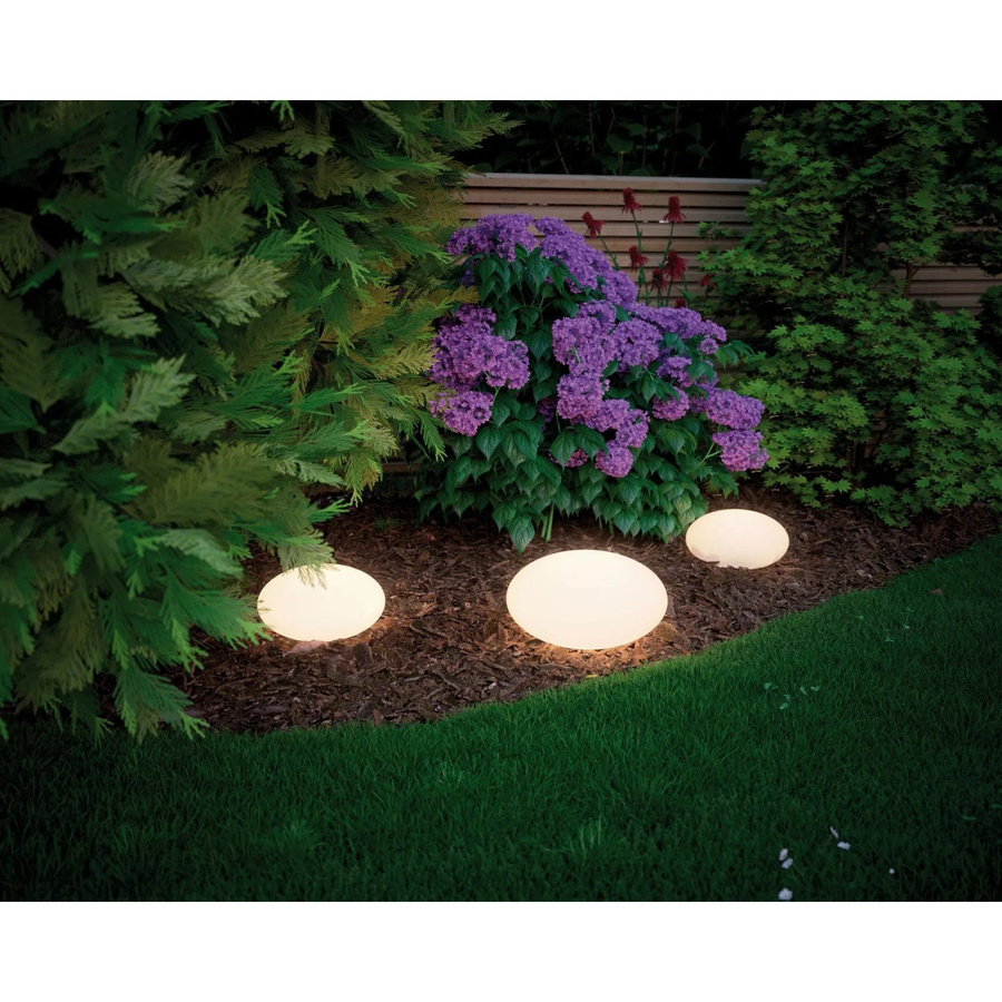 Paulmann Plug & Shine LED-Dekoleuchte Stone, steinförmige Leuchtkugel in Weiß, IP67 für Außenbereich, Durchmesser: 28 cm - Bild 2