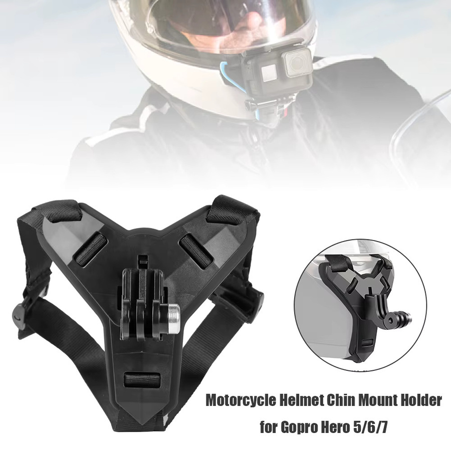 GoPro Kinnhalterung für Motorradhelme als Action-Kamera-Zubehör für Held 9 8 6 5 in Schwarz und Orange - Bild 1