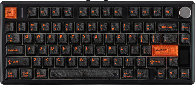 EPOMAKER TH80 V2 PRO Mechanische Gaming-Tastatur 75% ANSI US Layout mit Bildschirm und Drehknopf, Schwarz, Kabellos via Bluetooth oder 2,4GHz sowie Kabelgebunden, 10000mAh Akku - Bild 1