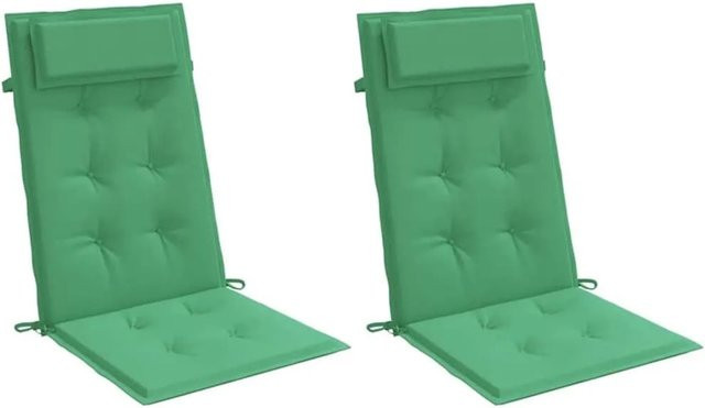 vidaXL Hochlehner-Auflagen 2er-Set aus wasserabweisendem Oxford-Gewebe in Grün - Bild 1