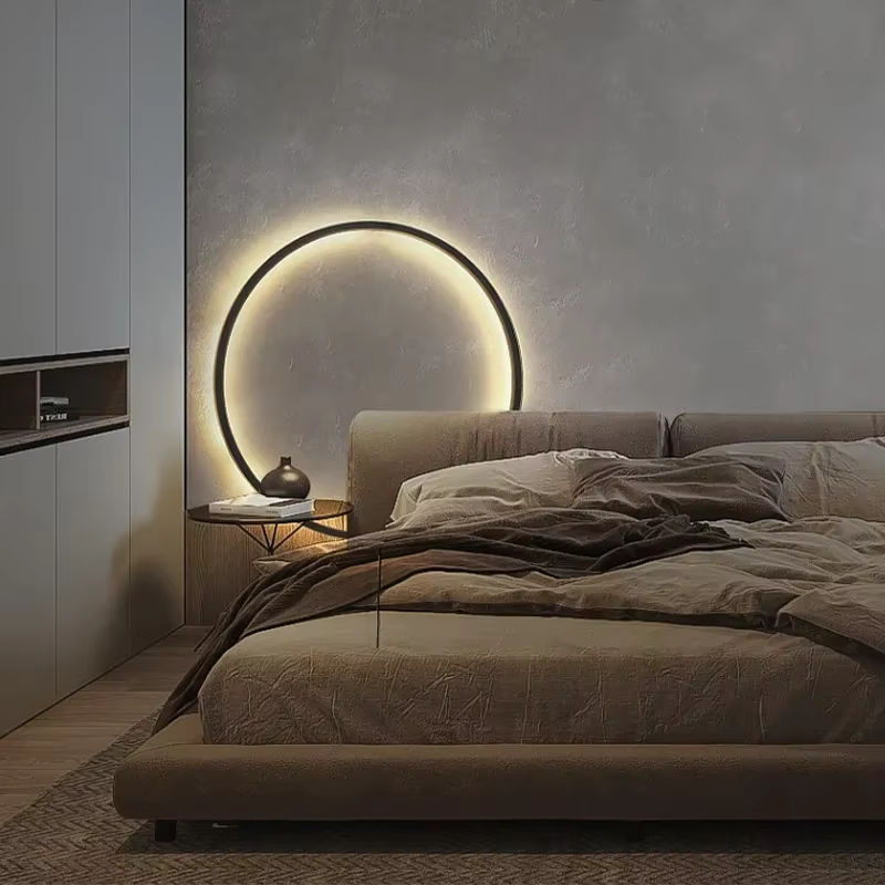Xiuxiu LED Wandleuchte im nordischen Design mit rundem Ring, USB-Betrieb, Schwarz oder Weiß - Bild 4