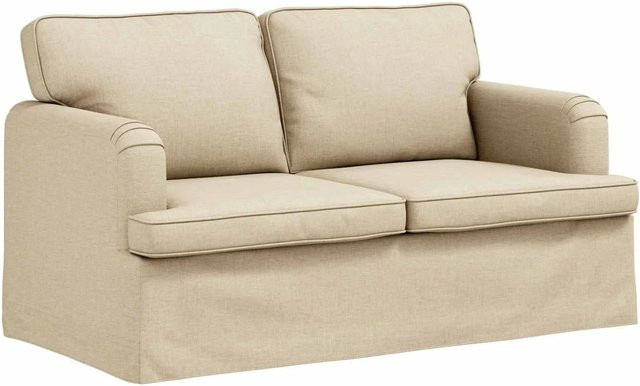 vidaXL Sofa in Creme mit Stoffbezug und Armlehnen, B/T/H: 144 x 80 x 85 cm - Bild 1