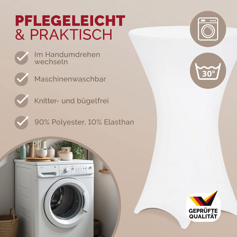 Detex® Stehtischhusse rund in Weiß, Durchmesser: 80 cm - Bild 3