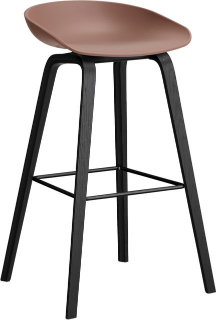 HAY About A Stool AAS 32 Hocker in Rot mit Eichenholz und Walnussholz - Bild 1