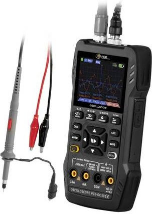 PCE Instruments Oszilloskop PCE-OC 50 in Schwarz mit Multimeter und Signalgenerator, 2-Kanal, 10MHz Bandbreite und 50 MS/s Abtastrate - Bild 1