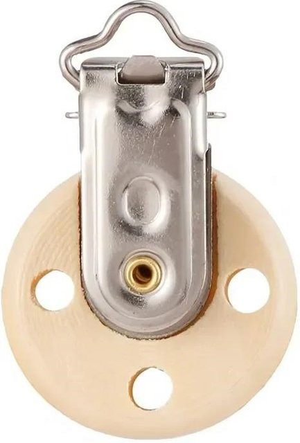 5 Stück Baby Schnuller Clips in Beige als niedliche Halter und Verschlüsse für Säuglinge - Bild 1