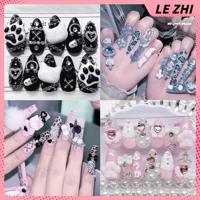 Yi ZHENG Künstliche Aufklebenägel, Mandel-Form, Unisex - Bild 1
