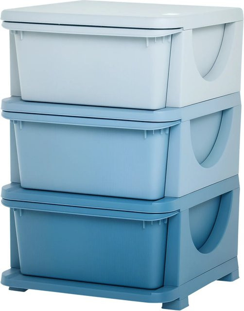HOMCOM Schubladenschrank für Kinder in Blau mit abgerundeten Kanten - Bild 1