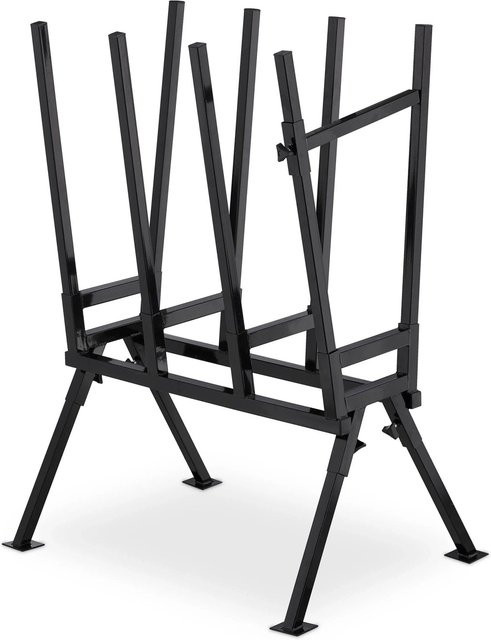 Relaxdays Sägebock aus Stahl in Schwarz, belastbar bis 400 kg, B/T/H: 107 x 81 x 53 cm - Bild 1