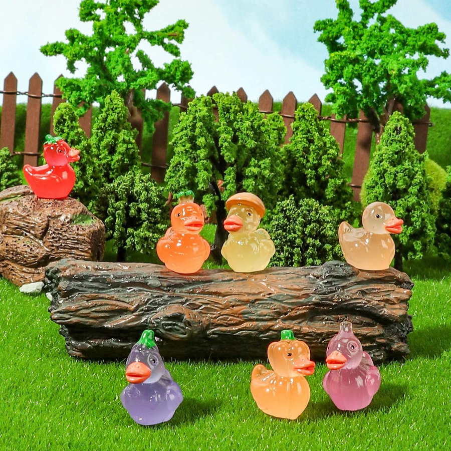 Leuchtende Gemüse-Entenfiguren von Yiran toy in Multicolor aus Harz für Feengärten und Weihnachtsdekoration - Bild 2