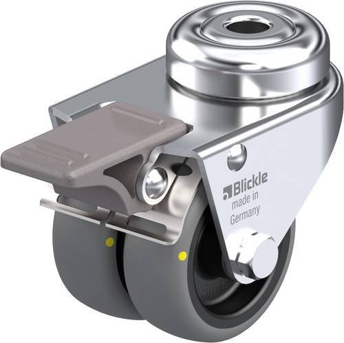 Blickle Doppel-Lenkrolle 738278LMDA-TPA 50G-FI-ELS in Grau und Schwarz mit 50 mm Rad-Durchmesser und 60 kg Tragfähigkeit - Bild 1