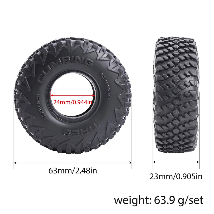 FACSNY Weichgummireifen Radreifen 63x23mm, Schwarz, Zubehör - Bild 6