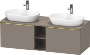 Duravit Waschtischunterschrank D-Neo in Grau, Wandmontage, mit 2 Türen und offenem Regal, matt - Bild 1