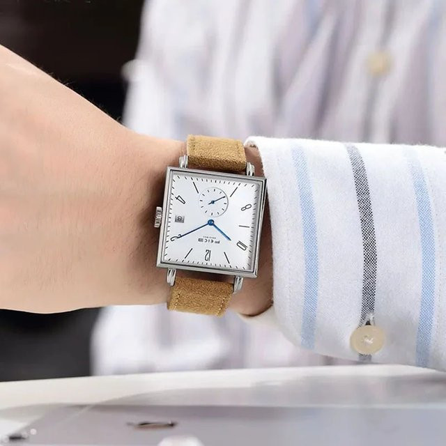 FEICE Armbanduhr Automatik, eckig, Schwarz, Leder, Herren - Bild 1
