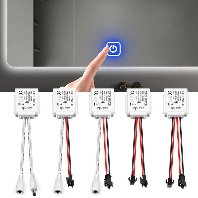 Dimmbarer Touch-Schalter für LED-Spiegelbeleuchtung 12V 2A 60W in Weiß - Bild 1