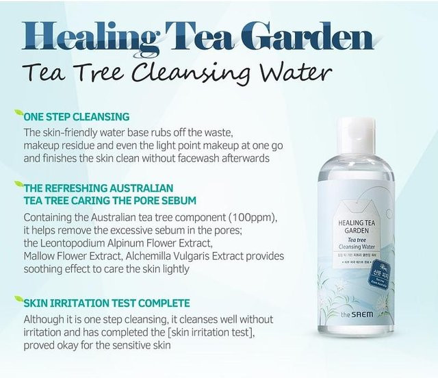 The Saem Healing Tea Garden Teebaum-Reinigungswasser, 300 ml, Unisex - Bild 1