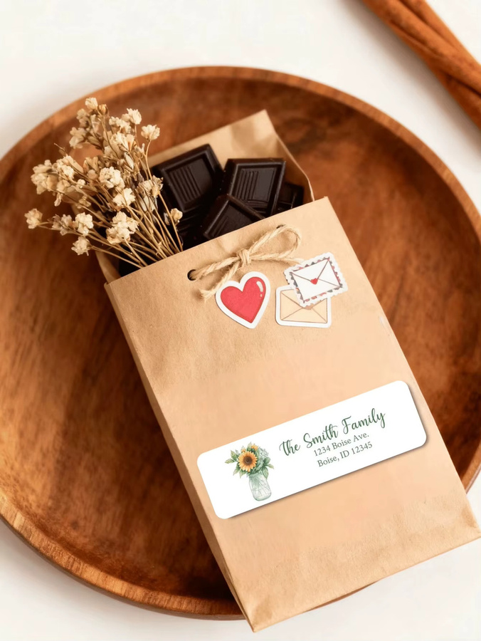 Personalisierte Geschenk-Adressetiketten mit individuellem Namen und Botschaft, weiße Aufkleber aus Papier für Geschenkverpackungen und Versand - Bild 6