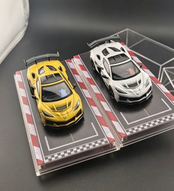 MASSDI Corvette C8 ZR1 Automodell, 1:64, Metall, Gelb - Bild 1