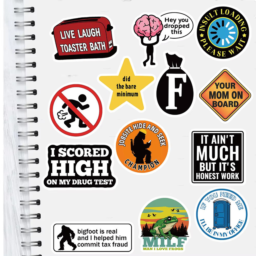 50 Stück PickJoy Meme Aufkleber Harajuku Graffiti Sticker Set in Multicolour für Notebook, Fahrrad und Gepäck - Bild 3