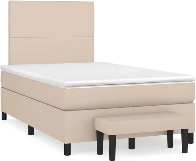 vidaXL Boxspringbett Hybrid mit Taschenfederkern in Cappuccino-Braun, B/T: 120 x 200 cm - Bild 1