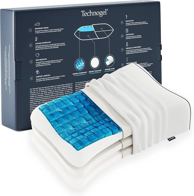 Technogel New Generation Original Anatomic Curve Orthopädisches Nackenstütz-Kopfkissen aus Gel-Memory-Foam höhenverstellbar B/T/H: 66 x 40 x 10 cm - Bild 1