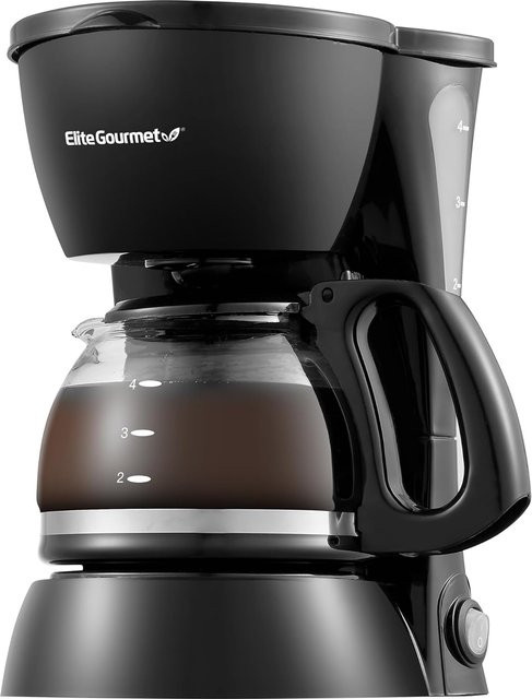 Elite Gourmet Ehc4128 Automatische 4-Tassen Filterkaffeemaschine mit Glaskaraffe und Warmhaltefunktion in Schwarz - Bild 1
