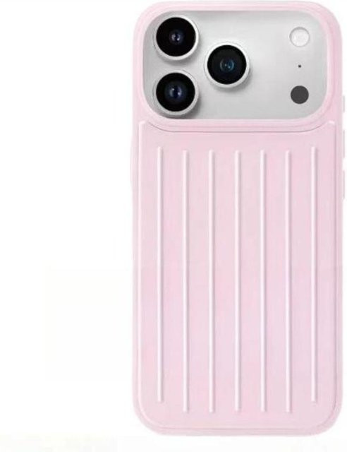 Xiangyun Luxus Business Handyhülle aus Aluminiumlegierung mit 3D Wellblech-Streifen für iPhone 17 Pro Max, 16, 15, 14, 13 in Barbie Rosa - Bild 1