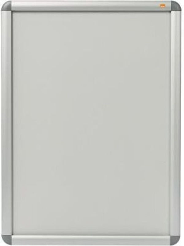 NOBO Plakatrahmen Silber aus Aluminium mit aufklappbarer Front und entspiegeltem Glas, B/H/T: 50 x 70 x 1,7 cm - Bild 2