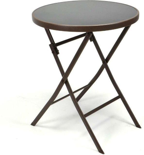 VCM Klapptisch aus Glas in Braun mit Durchmesser: 60 cm - Bild 1