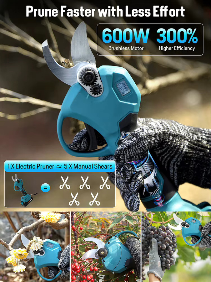 Jemi Tool Kabellose Aufladbare Gartenschere in Turquoise für Professionelle zum Beschneiden von Ästen - Bild 7