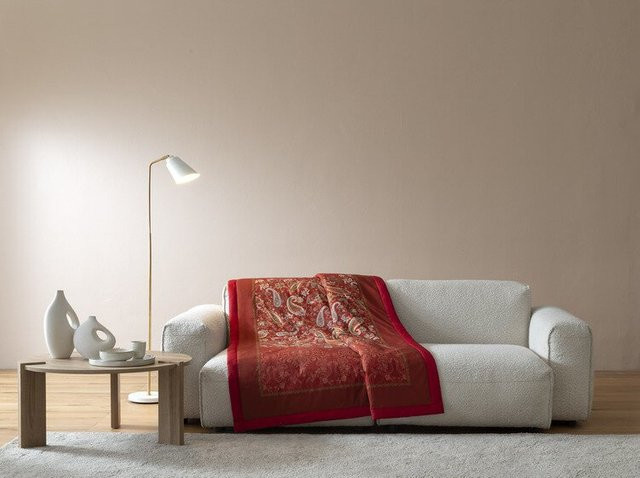 Bassetti DE Plaid MONNALISA in Bordeaux Rot aus Baumwolle und Polyester - Bild 1