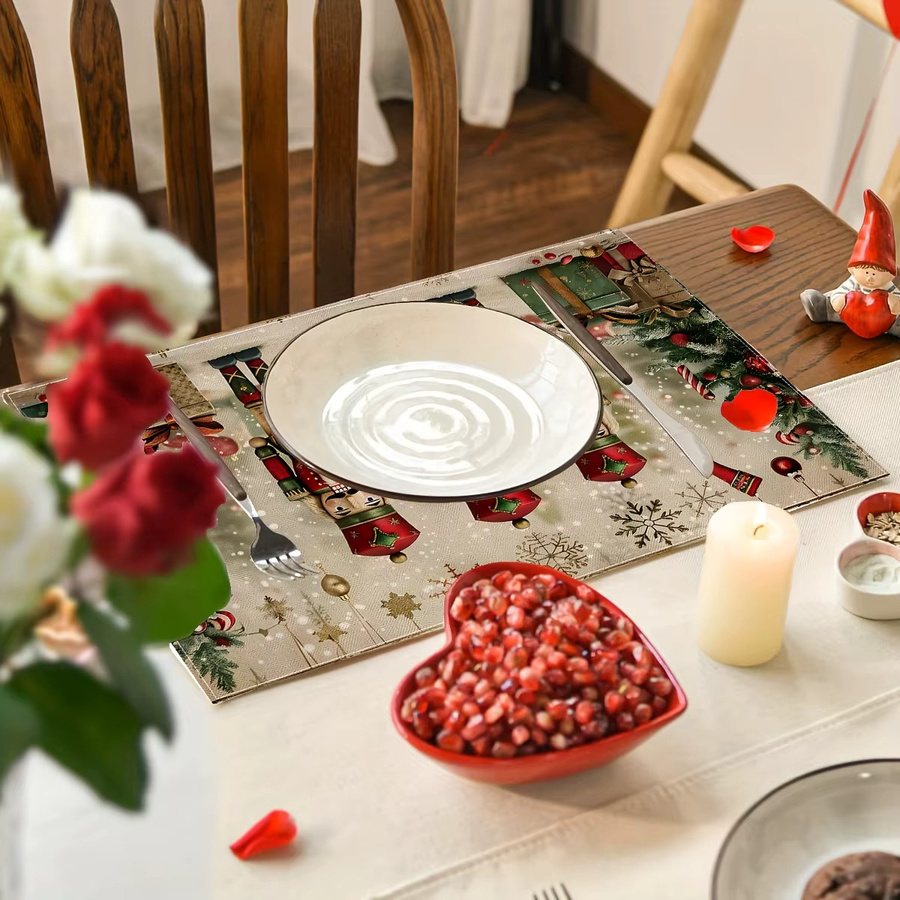 VIKAMA Weihnachts Tischsets im Nussknacker-Design für Restaurant und Küche - Bild 4
