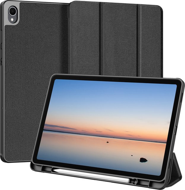 DUX DUCIS Trifold Stand Case für Samsung Galaxy Tab S11 Ultra mit S Pen Halterung und Auto Wake Sleep Funktion in Pink oder Schwarz - Bild 1