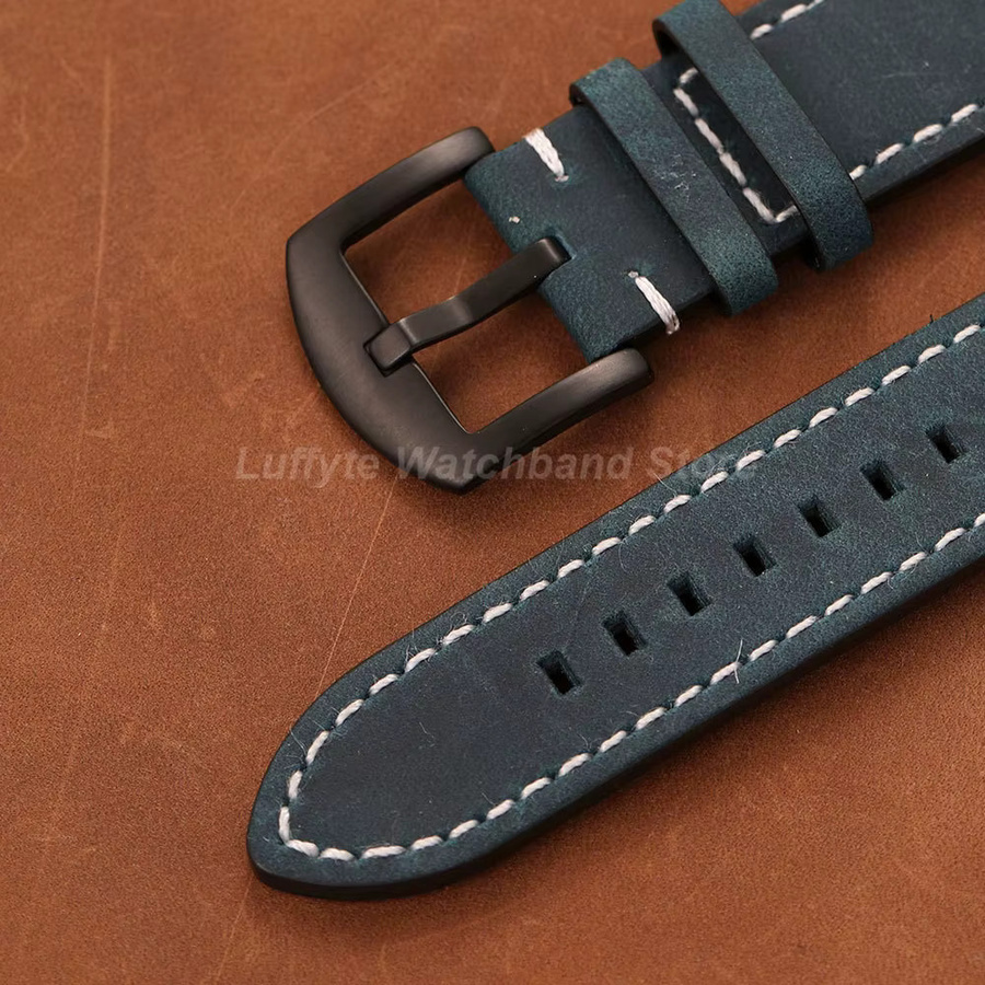 Luffyte Uhrenarmband Leder, Vintage, Schwarz, Unisex - Bild 4