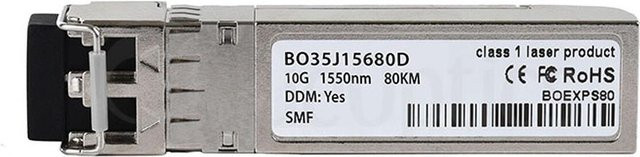 BlueOptics SFP+ Transceiver kompatibel mit Netgear, SFP-10G-ZR-NG, LC-Duplex, 10GBASE-ZR, Singlemode Fiber, 1550nm, 80KM, DDM, Farbe: Silber - Bild 1