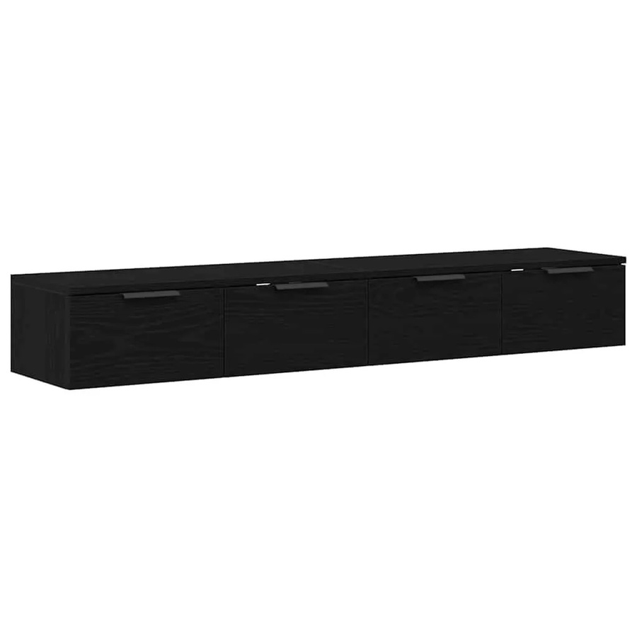vidaXL Wandmontierter Schrank 2er-Set in Schwarz und Eichen-Optik aus Holzwerkstoff B/T/H: 30,0 x 20,0 x 30,0 cm - Bild 2