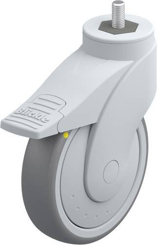 Blickle Lenkrolle LWGE-TPA 126KF-FI-ELS-GS10 mit Feststeller in Grau und Silber, Rad-Durchmesser: 125 mm, Tragfähigkeit: 80 kg - Bild 1