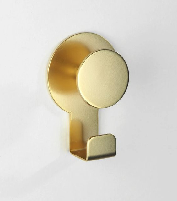Wenko Wandhaken Blandas Edelstahl rostfrei Gold Matt B/T/H: 5 x 7,5 x 2,5 cm - Bild 1