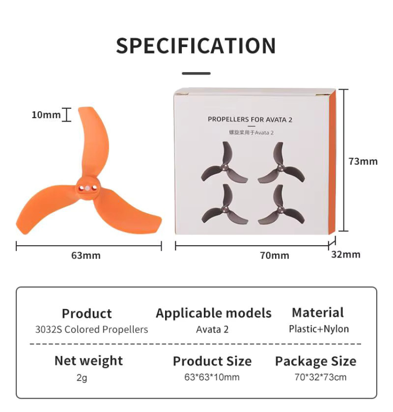 DJI Avata 2 Propeller Ersatzteile bunte leichte Flügel in Schwarz und Multicolour - Bild 2