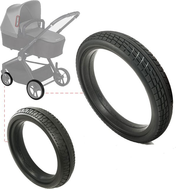 Be Cool Slide Traffic Radreifen vorne oder hinten, PU Tubeless Ersatzreifen in Schwarz für Kinderwagen und Baby Buggy - Bild 1