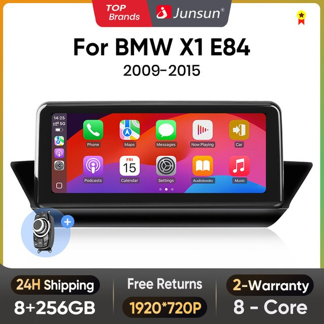 Junsun Multimedia Autoradio mit 10,25 Zoll Display für BMW X1 E84 2014-2018, Wireless Apple CarPlay, Android Auto, Bluetooth und GPS, Schwarz - Bild 1