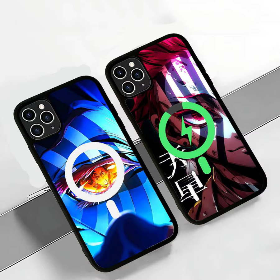 D-Demon Akaza S-Slayer Magnetische Kabellose Handyhülle für iPhone 17 16 15 14 13 12 11 Pro Max, Multicolor - Bild 2